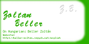 zoltan beller business card