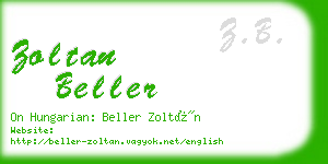 zoltan beller business card